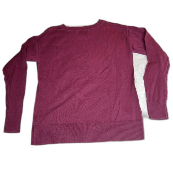 GAP Women’s Crewneck Sweater Love Maroon Cranberry Red Cotton Size Small - Picture 6 of 6